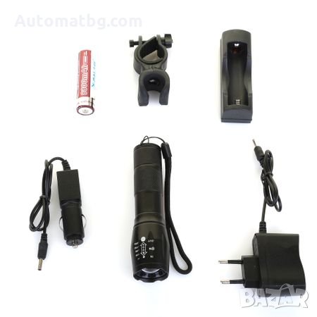 Акумулаторен фенер X-BALOG BL-1831, LED, Zoom, Зярядно за 12V (автомобил) + 220V, 1 акумулат, снимка 3 - Друга електроника - 27070490
