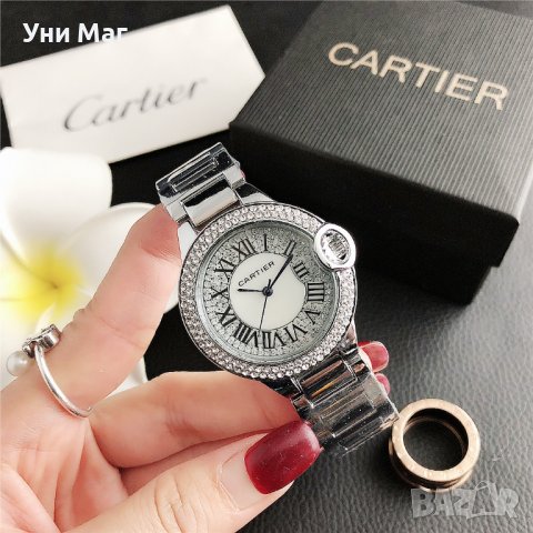 Луксозен дамски ръчен часовник CARTIER. Часовник подарък за жена. Ръчен водоустойчив часовник., снимка 3 - Дамски - 37075456