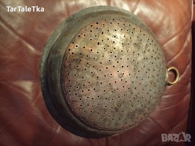 Бакър меден съд гевгир с печат на майстора, снимка 5 - Антикварни и старинни предмети - 51922385