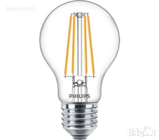 Комплект 3 броя LED крушки Philips Е27 7W 806LM 2700K, снимка 2 - Други - 53233768