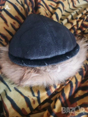 Уникална шапка с естесхвен косъм лисица, тип каскет