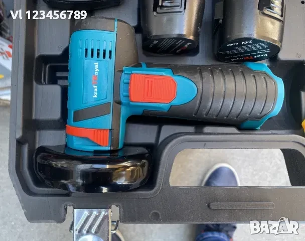 Акумулаторен мини ъглошлайф и акумулаторен винтоверт, снимка 4 - Куфари с инструменти - 50713798