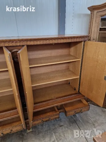 Масивен Шкаф с Дърворезба- внос от Германия! , снимка 4 - Шкафове - 50188257