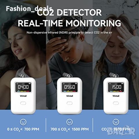 Нов монитор за качеството на въздуха CO2 въглероден оксид детектор, снимка 5 - Други стоки за дома - 40360789