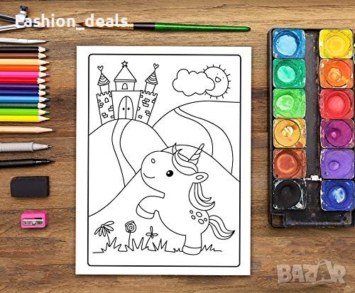 Нова Книжка за оцветяване за деца 4-9 години Еднорог Занимания Забавление Дете, снимка 4 - Детски книжки - 38617489