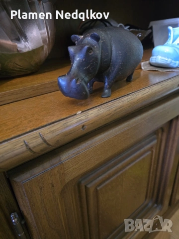 Дървена фигурка Хипопотам., снимка 3 - Декорация за дома - 53132409