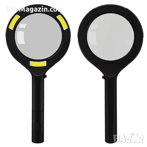 Увеличителна ръчна лупа с LED осветление COB лампа за четене на книги голям диаметър 3X увеличение, снимка 7 - Други инструменти - 50919610