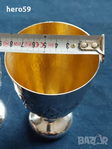 Три двойки маркови Сребърни чаши за вода или бира,вместимост 330 мл.Сребро 800 сребърна кана, снимка 5 - Чаши - 49723132