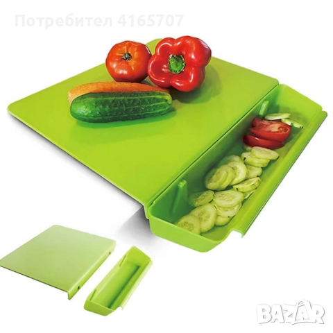 Дъска за рязане с отделящ се контейнер 2 в 1, снимка 2 - Прибори за хранене, готвене и сервиране - 52842334