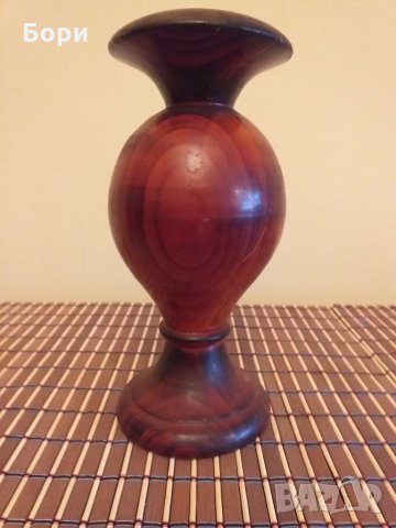 Стара дървена ваза-масивно дърво, снимка 4 - Вази - 27194381