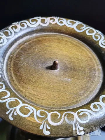 Голям дървен свещник. Ръчна изработка, ръчно  рисуван, снимка 11 - Декорация за дома - 48826876