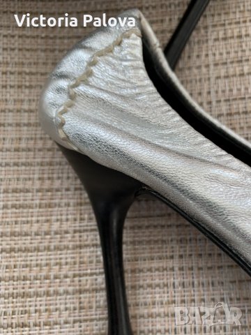 Уникални скъпи сребристи обувки CAFENOIR Италия, снимка 8 - Дамски обувки на ток - 33198245