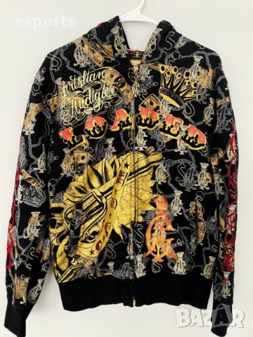 Шикозен hoodie суичър Christian Audigier Black Red Gold Луксозно, снимка 2 - Суичъри - 25967331