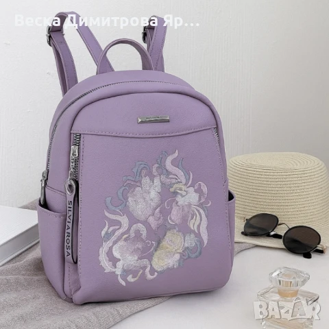 Елегантна и стилна дамска раница с флорална бродерия, снимка 5 - Чанти - 50659984