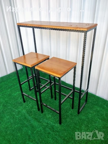 Железни бар маси и столове комбинация с дърво , снимка 3 - Маси - 51102671
