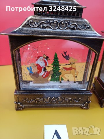 Преспапие ЛУКСОЗНО голямо Дядо Коледа ФЕНЕР , светещ и пеещ , със зарядно, снимка 6 - Декорация за дома - 43197701