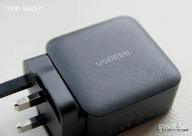 Зарядно устройство 220V UGREEN CD224, 65W, GaN, 3xUSB-C, 1xUSB-A, PD, QC бързо зареждане, снимка 4 - Друга електроника - 48636166