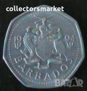 1 долар 1994, Барбадос, снимка 2 - Нумизматика и бонистика - 35180934