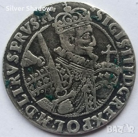 Монета Полша 1/4 Талер 1623 г. Сигизмунд III Ваза