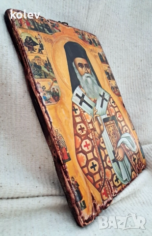 Икона на Свети Нектарий Егински Чудотворец 25/18 см, снимка 2 - Икони - 52341043