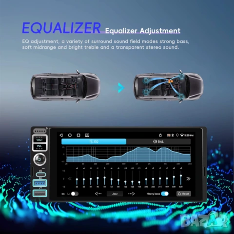 Мултимедия, Carplay, Android Auto, плеър, единичен дин, навигация, кола, автомобил, 1DIN, с Андроид, снимка 7 - Аксесоари и консумативи - 53064078