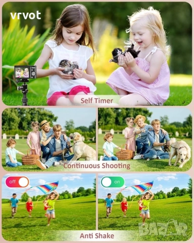 🔥 Нова компактна цифрова камера M03 – 50MP снимки + FHD видео + 32GB карта 🎁, снимка 6 - Камери - 51912093