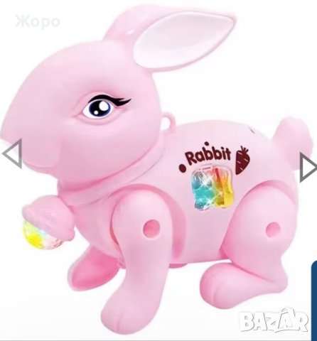 Детска интерактивна играчка"Ходещ заек с звук и луминесцентна 3D светлина , снимка 11 - Музикални играчки - 43946702