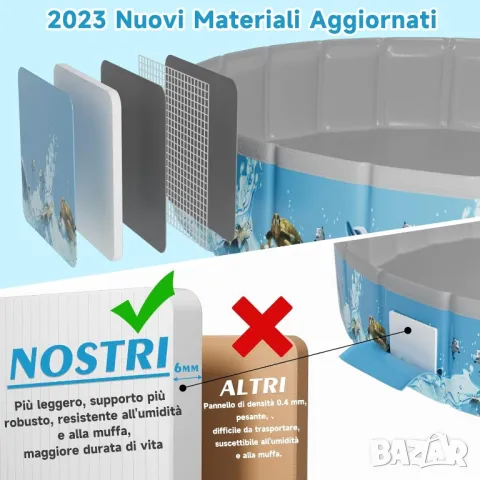 160х30см сгъваем твърд басейн за деца и кучета за многократна употреба, снимка 3 - Басейни и аксесоари - 49695315