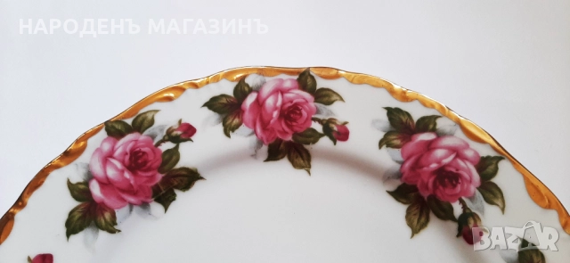 Голяма порцеланова чиния за стена плато порцелан поднос рози цветя , снимка 2 - Други ценни предмети - 52055560