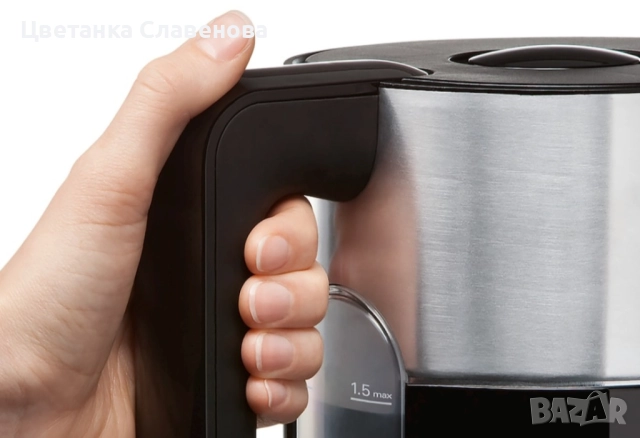 Електрическа кана Bosch TWK8613P, 1.5 л, 2400W, Черен, снимка 5 - Кани - 52404517