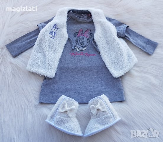 Рокля Мини Маус за бебе 3-6 месеца елек и буйки, снимка 5 - Бебешки рокли - 34954684