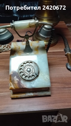 Мраморен ретро телефон, снимка 4 - Други - 52082995