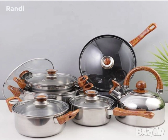 Кухненски комплект за готвене с охлаждащи дръжки, 12 части, снимка 7 - Съдове за готвене - 53253122