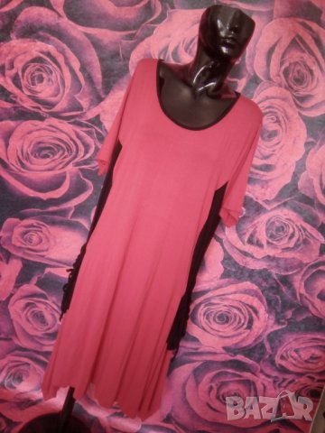 Червено-черна туника / рокля за едра дама 3ХЛ