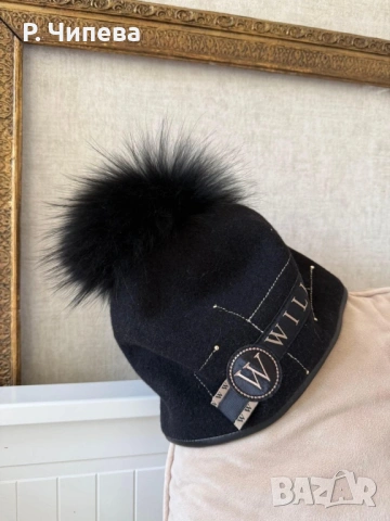 Ръчно изработена шапка от 100% вълна, снимка 2 - Шапки - 53458309