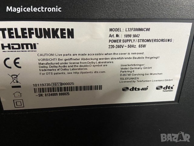 telefunken l32f800m4cwi, снимка 3 - Части и Платки - 38045983