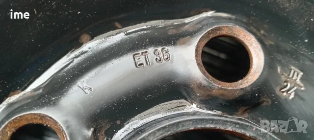 1бр. железна джанта 6J15 ET38. 5x100мм. Свалена от VW Golf. Става и на Seat, Audi, Scoda и др., снимка 6 - Гуми и джанти - 49910331