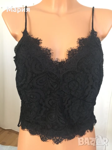 Ново Vero Moda Л размер Дамски Топ Потник Корсет Черен Дантела Еластичен Елегантен Вечерен, снимка 3 - Потници - 51143088