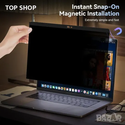 Екран за поверителност за MacBook Pro 13 инча (2016-2022, M1, M2)/MacBook Air 13 инча (2018-2021, M1, снимка 3 - Фолия, протектори - 49418051
