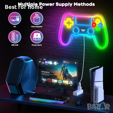 Неонови табели Rysker за стенен декор с 200+ RGB светлини, снимка 7 - Лампи за стена - 53435445