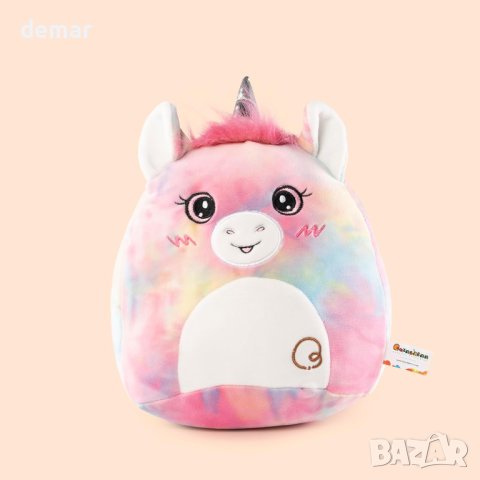 Плюшена мека играчка еднорог за бебета, 20 см, розово BARNSHENN SOULFUL EXPLORING, снимка 6 - Плюшени играчки - 43940273