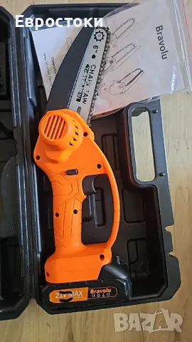 Мини моторен трион Bravolu 21V 6 инча акумулаторен верижен трион, снимка 7 - Градинска техника - 50087705