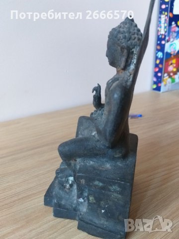 Китайска бронзова статуетка на буда, снимка 5 - Антикварни и старинни предмети - 35001543