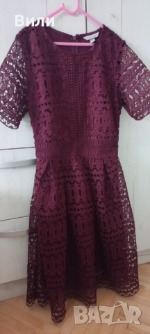 Бордо рокля , снимка 3 - Рокли - 52156163