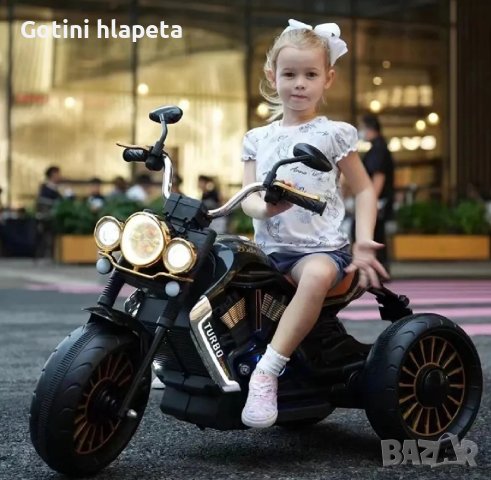 Акумулаторен MOTOR ТУРБО 12V батерия,MP3 плейър, с меки гуми с Кожена седалка, снимка 4 - Детски велосипеди, триколки и коли - 43657792
