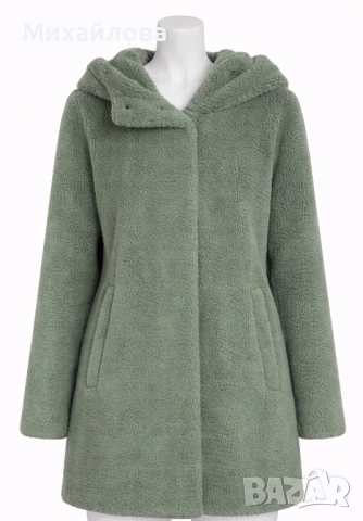Меко зелено палто с качулка , снимка 2 - Палта, манта - 47989288