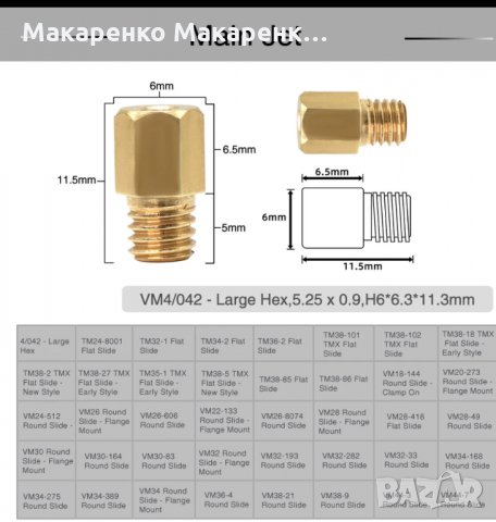  6mm  MIKUNI  VM/TM/TMX  жигьори за ниски и високи обороти, снимка 2 - Мотоциклети и мототехника - 33463392