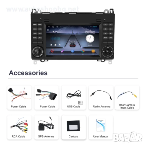 7-инчов Android стерео автомобилно радио Безжично Carplay/Android Auto GPS WIFI BT за Benz W169/B200, снимка 5 - Аксесоари и консумативи - 50927794