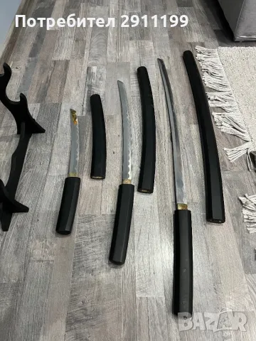Японски меч, комплект от три броя, снимка 5 - Антикварни и старинни предмети - 49595372