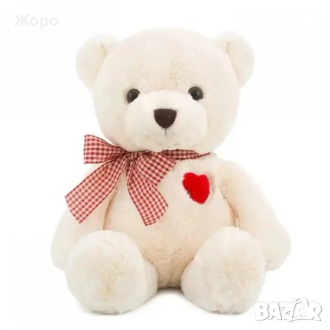 Плюшено мече с червено сърце 35cm-46900